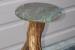 Spinning top marble and manzanita wood table