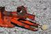 Red E2 Play: Welded metal art sculpture